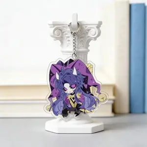 Dark Circus Jester Q Version Acrylic Keychain | Clowncore Backpack Charm | Creepy Cute Gift for Friends