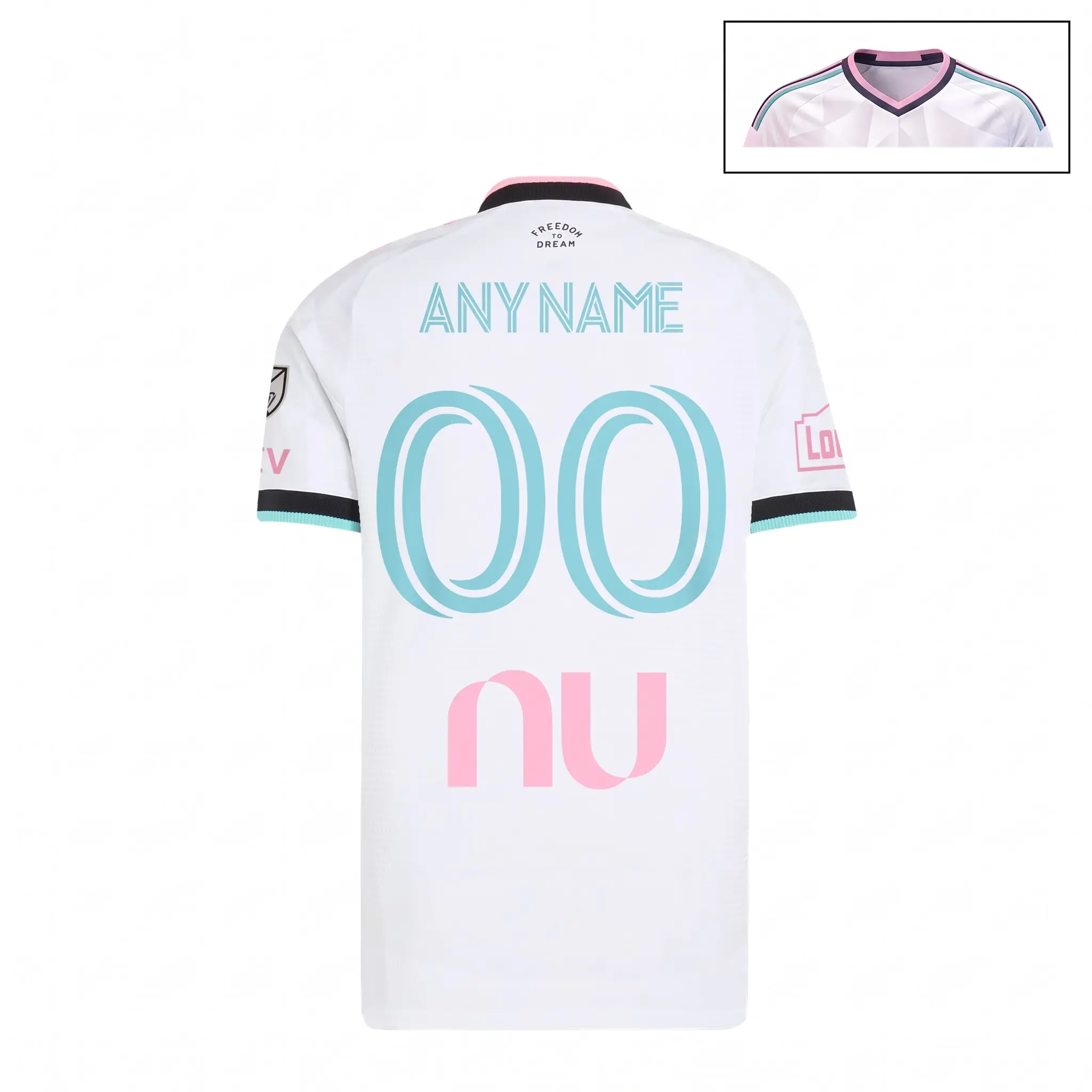 Freedom To Dream 2026-2027 V-Neck Miami Jersey, Men's Home Short-Sleeve Soccer Jersey, Fan Edition Match Day Apparel for Men and Women