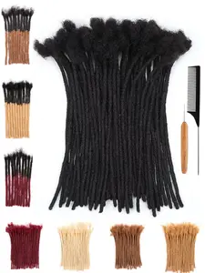 0.6cm Thickness Loc Extensions Human Hair Dreadlock Extensions Real Human Hair For Women Men Kids 100% Full Handmade Permanent Locs Extensions Can Be Dyed And Bleached