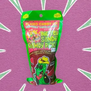 Big Tex Sandi's Chamoy Pickle slices - Sweet and Sour Agridaulce & Chiliosita - Made in San Antonio - Food