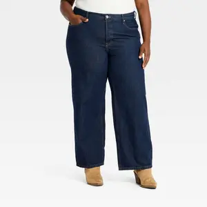 Women's Mid-Rise 90's Baggy Denim Jeans - Universal Thread Dark Wash 20