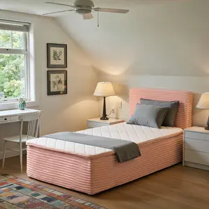 All-in-One Compressed Bed with Integrated Mattress, Twins/King/Queen Size Modern Flood Bed with Headboard, High Density Foam, For Bedroom Playroom Apartment, No Assemblly Needed, Medium Frim Support