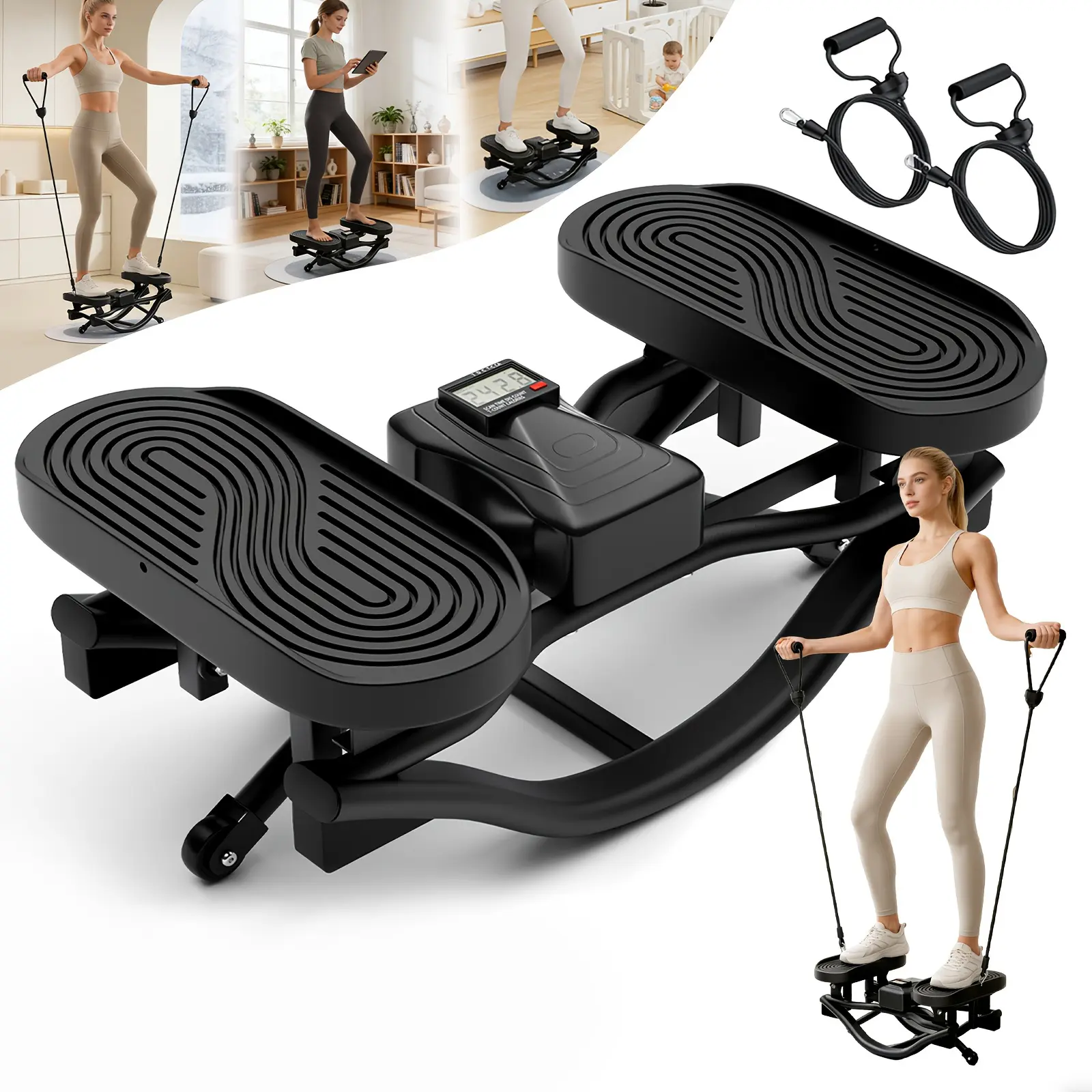 Rock Stepper U-Shaped Lateral Stepper - Muscle Target, Platform, Strength Training Core Workout Machine for Men & Women, Muscle Target Steppers, Platform Steppers