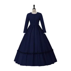 Victorian 1860s Dress Civil War Dress Medieval Ball gown Vintage Costumes Renaissance Historical Period Mourning Dress