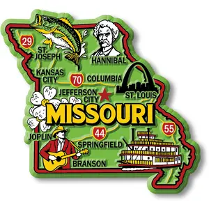 Missouri Colorful State Magnet by Classic Magnets, 3.3" x 3"