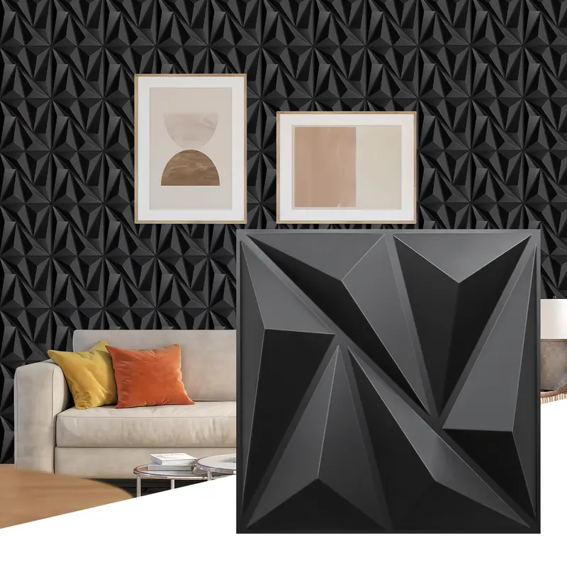STICKGOO 33 Pack Waterproof Flower Textured Lightweight Decorative 3D PVC Wall Panels for Interior Wall Decor/Home Living Room/Backdrop, Tiles Sticker Modern