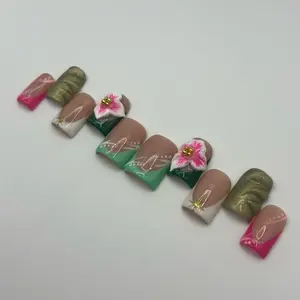 Tropical drip press on nails