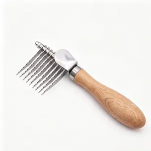 Dog Dematting Brush & Undercoat Rake | Professional Pet Grooming Detangler Comb for Removing Matted Fur, Tangles & Loose Undercoat | Safe & Gentle Tool for Doodles, Poodles, Goldendoodles, Cats & All Breeds