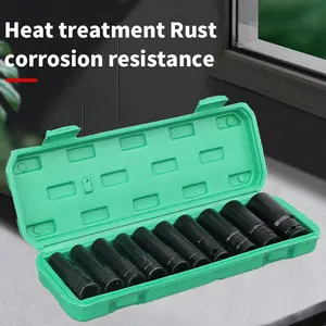 10-Piece Impact Socket Set - 1/2" Drive CR-MO Steel for Impact Wrenches & Drills (SAE 10-24mm)