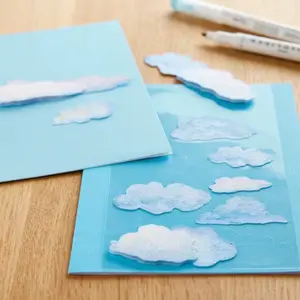Cloud Sticker Set with Glitter for Scrapbooking and Crafts - 9 Piece