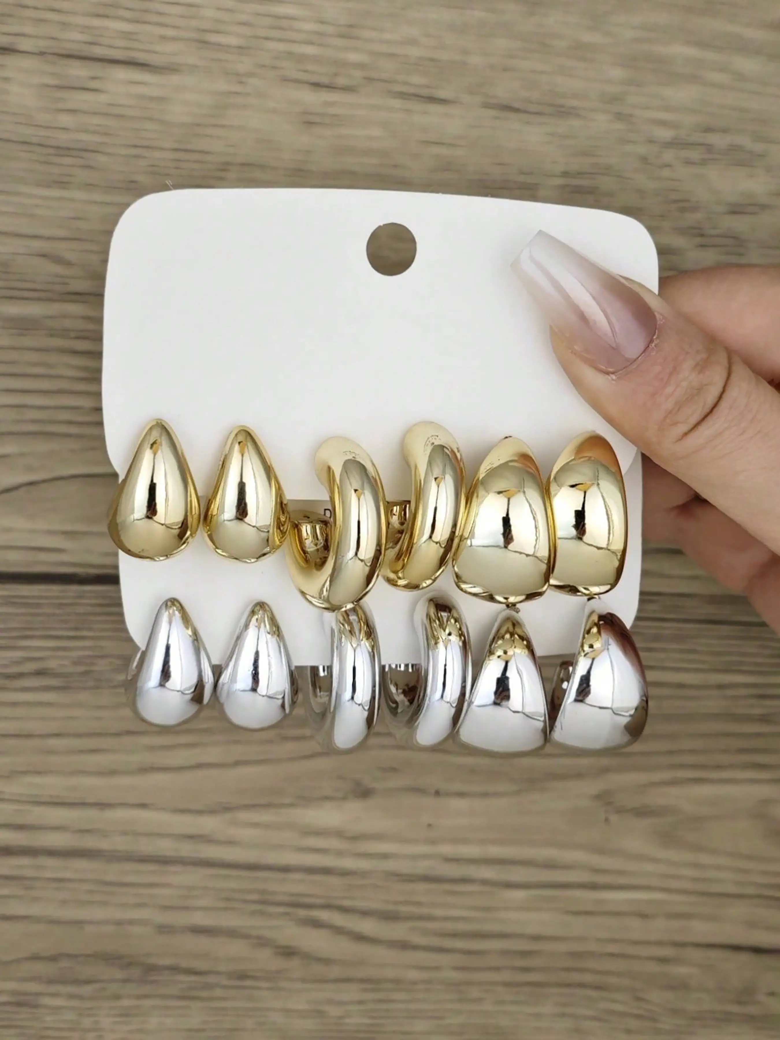 Women's Ring Earrings Set, Hoop Earring Sets, 12pcs Daily Wear Jewelry Collection, Elegant Design for Everyday Use, Perfect Gift Idea, Earring Stacking Set, Stackable Earrings