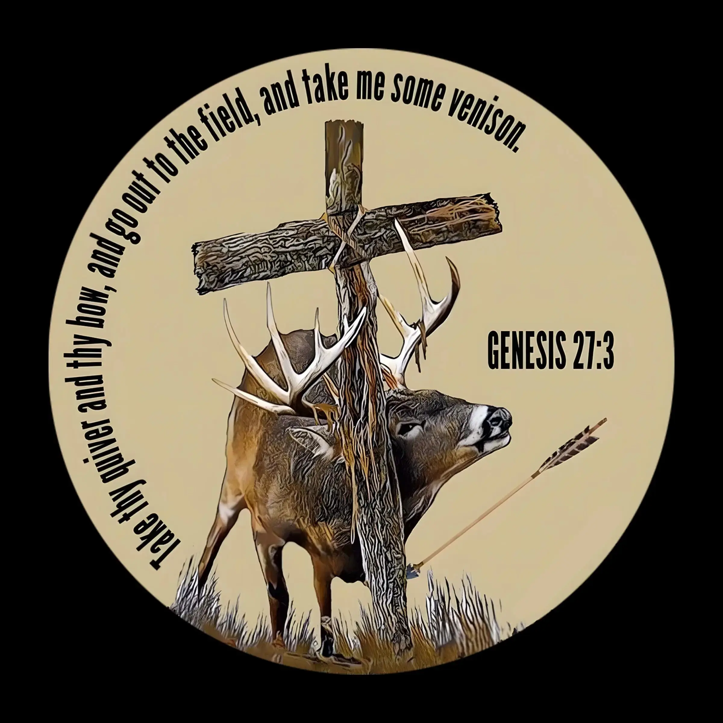Christian Bowhunter Sticker, Deer Hunting Decal, Vinyl Sticker For Water Bottles & Laptops, Water Resistant