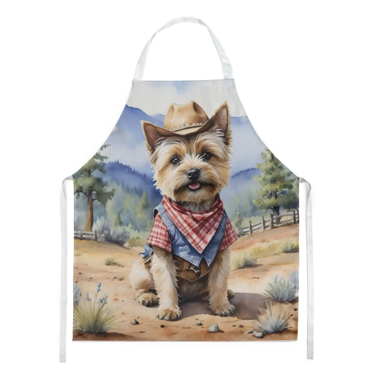 30 x 27 in. Cairn Terrier Cowboy Welcome Apron
