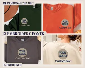 Embroidered - Custom Logo Unisex Adult Sweatshirts - Personalized Gift