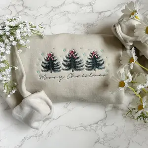 Seashell Embroidered Sweatshirt, Trendy, Beach Lover, Nature, Cute, Embroidered Merry Christmas Sweatshirt, Embroidered Christmas Coquette Crewneck Sweatshirt, Embroidered Xmas Tree Sweater, Custom Xmas Gift, gift