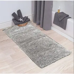 2' x 5'  Feet Reversible Soft Shag Silver Area Rug