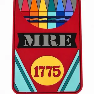 MRE PVC Rubber Crayon Eaters Marine Satirical Comic Patches Funny 1775 Printed Hook&Loop Patch 3.5x2.25 Inches