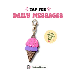 TapKeeps NFC Ice Cream Keychain - Tap for a New Daily Message - Reprogrammable Bag Charm - Cute Summer Gift