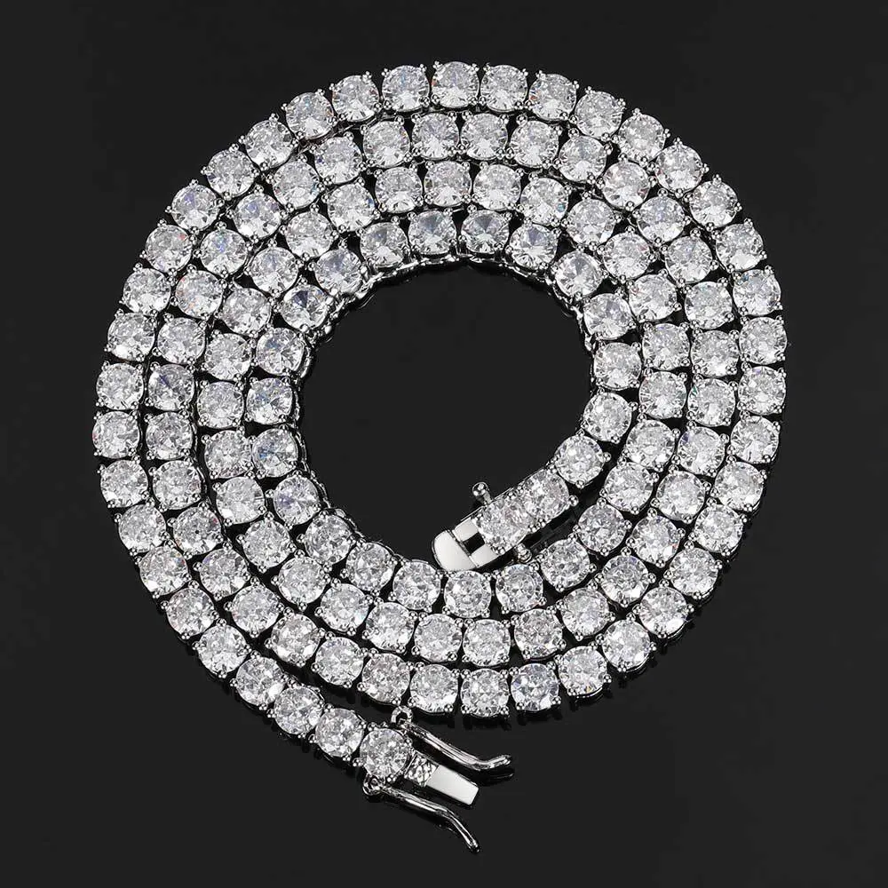 Tennis Chain Blinged Out Statement Chain for Hip Hop Streetwear Vibe with Sparkling Details