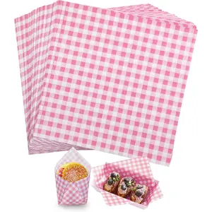 300Pack Paper Sheets 7 x7 Inch Food Basket Liners, Grease Resistant Wax Paper Sheets for Food, Classic Checkered Sandwich Wrapping Paper for Party, Festival and Outdoors (Checkered Pink) - Home Improvement.