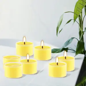 50 Pack Large Capacity Long-Lasting Warm Light Fresh Lemongrass Scent, Smokeless Clean Burning, Perfect for Home Camping Parties Yoga Picnic