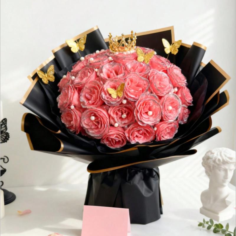 MEHELANY Sparkling Rose Bouquet – 20 Artificial Roses for Gifts & Home Décor