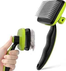 Prive Self-Cleaning Slicker Brush for Dogs, Cats, Lightweight Grooming Brush for Small Dogs & Cats, Gentle Removes Loose Fur for All Hair Types