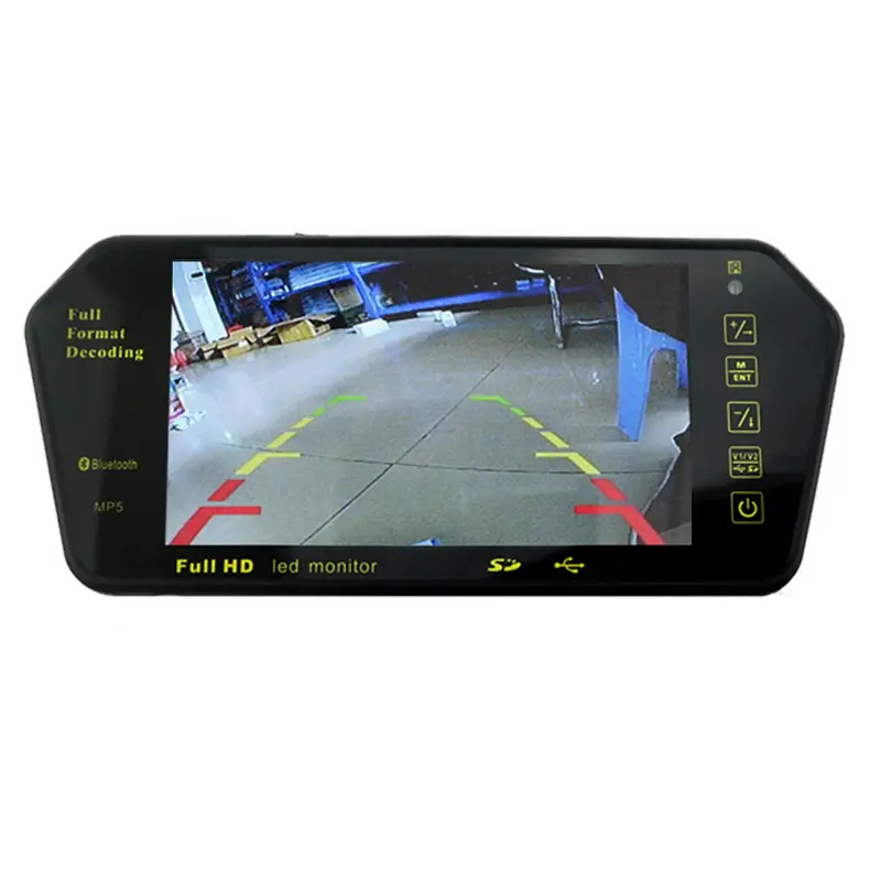 7'' TFT LCD Car Rear View HD USB MP5 player Bluetooth Mirror Monitor Solid FM/USB/TF HD LCD TFT Display For Backup Camera Navigator
