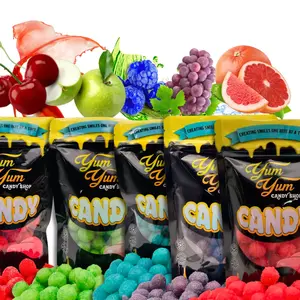 Extreme Sour Balls Candy 8oz Bag Super Sour Cherry, Green Apple, Blue Raspberry, Grapefruit, and Grape Candy Snack Soft Chewy