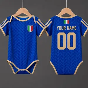 Personalized Italy Baby Bodysuit, Custom Name Soccer Baby Outfit, Italy Football Fan Gift, Newborn Sports Jersey Onesie
