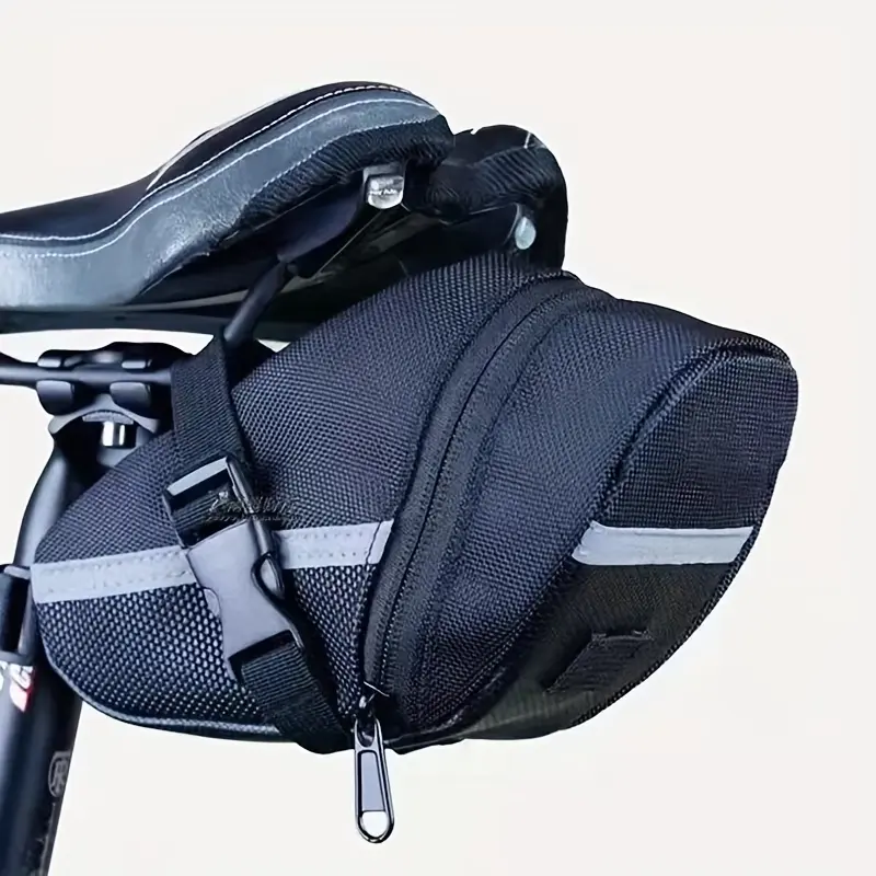 Waterproof Bike Saddle Bag, Reflective Strip Bicycle Seat Tail Pouch, Compact Cycling Storage Bag for Cell Phone Repair Tools, Universal Road Mountain Bike Rear Seat Accessories