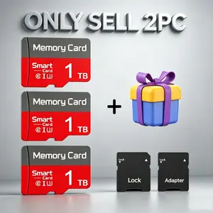 1TB MicroSDXC Card for PC Storage, 2 Pack Set SD Card for Car Audio, Durable Micro SD Card for Mobile Phones, SD Memory Card & Micro TF SD Cards for Surveillance Cameras and Dash Cams