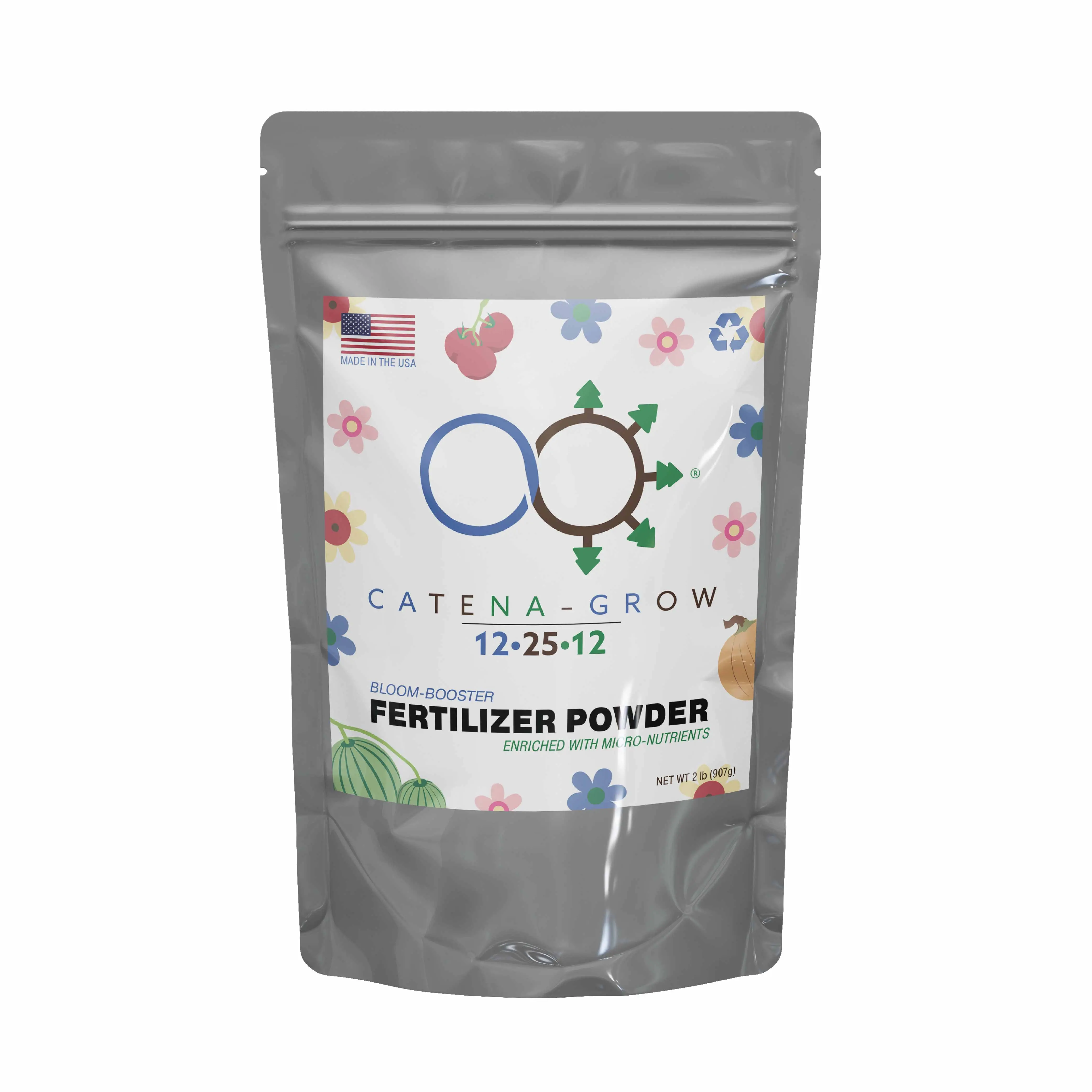 Grow Bigger, Brighter Blooms! Super Concentrated Bloom Booster Fertilizer Powder for Indoor/Outdoor Plants, Flowers, Veggies & Hydroponics! 2lb |12 - 25 - 12| Catena-Grow