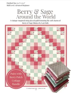 Berry & Sage Around the World Quilt Pattern  Printed Version - Queen Size (72” x 72”)