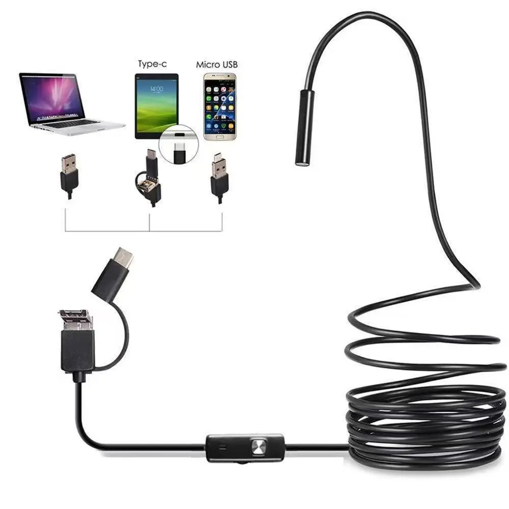High-Definition Flexible Probe Automotive Inspection Tool - Waterproof Type-C Drain Pipe Camera for Car Pipe Checks, Automotive Repair
