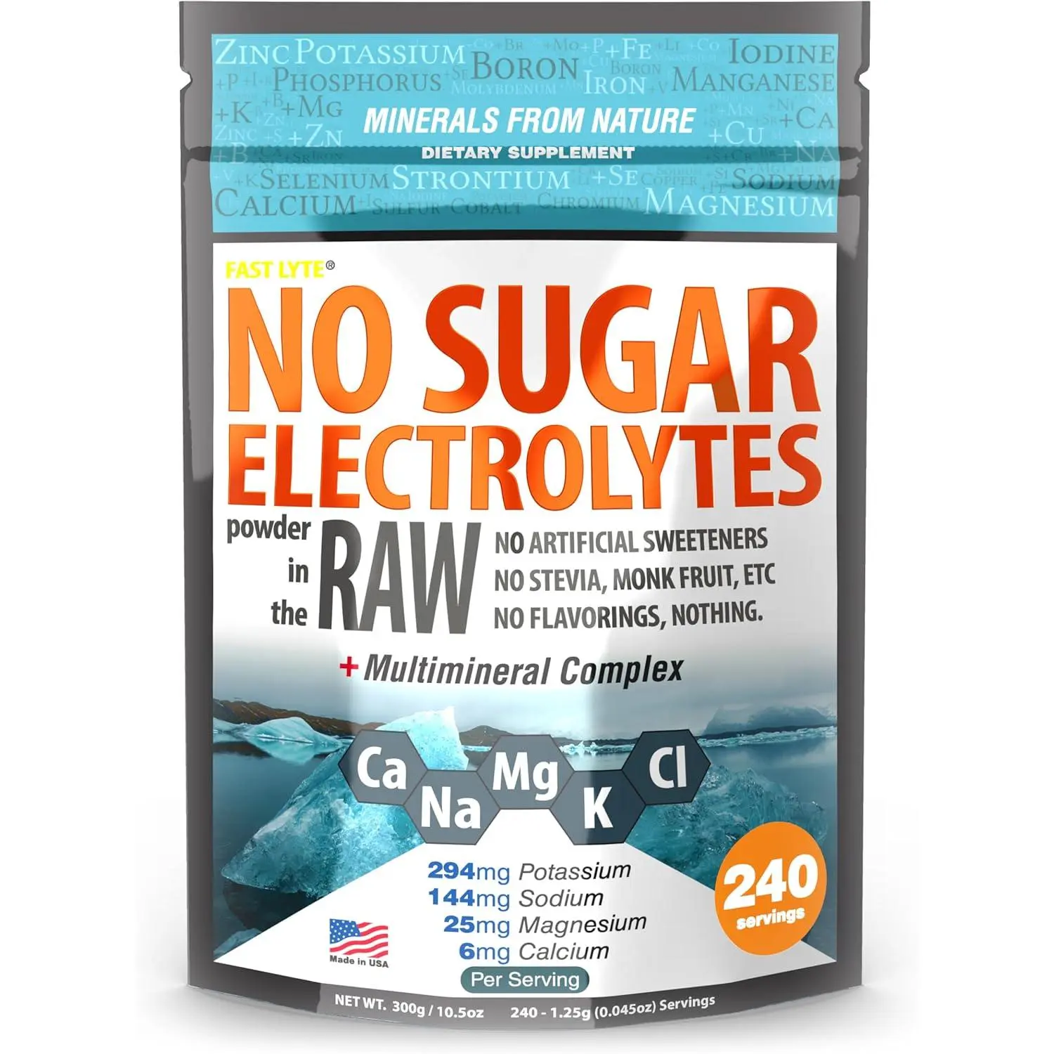 Unflavored Powdered Electrolyte Drink Mix | Pure Sugar-Free Hydration Powder for Coffee, Water, Smoothies & Broth | Rapid Hydration & Electrolyte Balance for Keto, Vegan & Low-Carb Diets | No Sweeteners or Flavorings | Non-GMO | Unflavored Powder Blend