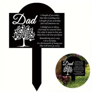 Acrylic Personalized Dad Memorial Plaque, Sympathy Tribute for Graveside, Outdoor Yard & Garden Decor, Stake-mounted Marker, Honoring Father's Memory