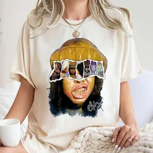 Retro 90's Graphic Top Shirt Erykah Badu Unisex Graphic T-Shirt, Vintage Full Album Hip-hop, Gift for Fans Cotton Streetwear Womenswear