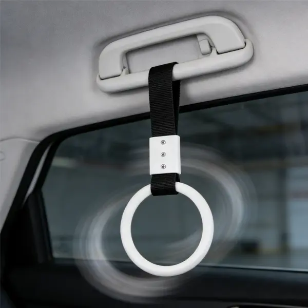 2pcs JDM Heart-Shaped Car Exterior Hand Pull Rings - Rear Bumper Hanging Static Strap Decorative Warning Rings with Skull, Cloud, Circular Styles