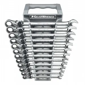 Gearwrench KD85698 12 Piece Extra Large Locking Flex Combination Ratcheting Wrench Set Metric