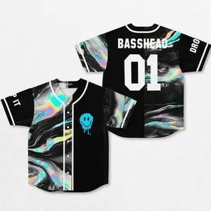 Basshead Drop It Baseball Jersey EDM Music Shirt, EDM Festival Family Gift, Unisex Breathable Men's Jersey, 420 Lover Graphic Shirt, Gift For Baseball Fan EDM Electronics Music