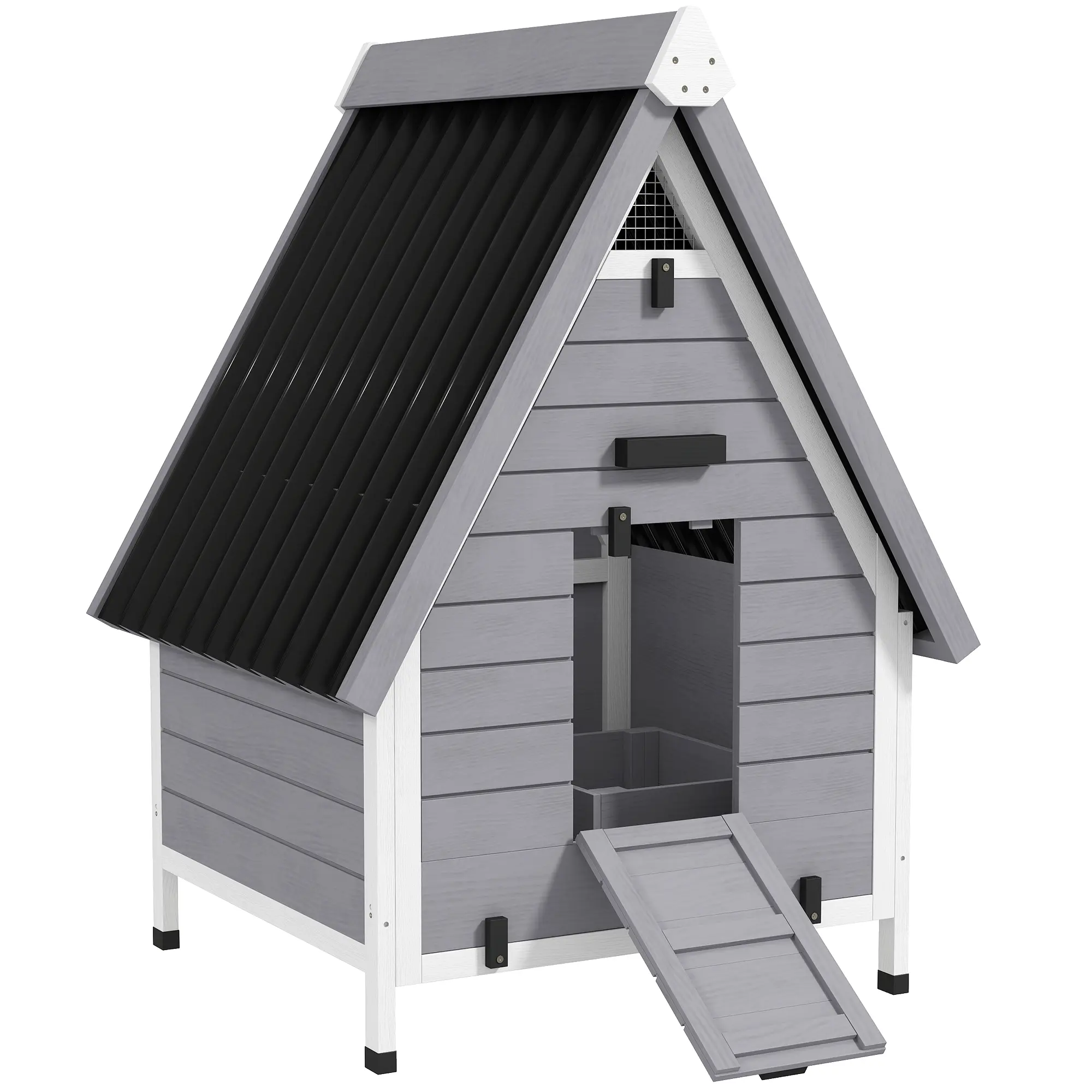 Chicken Coop for 2 Chickens – All-Weather Fir Wood, Water-Resistant Roof. Removable Nesting Box & Roosting Bar. Tray, Ramp, Detachable Door. 5.17 Sq Ft