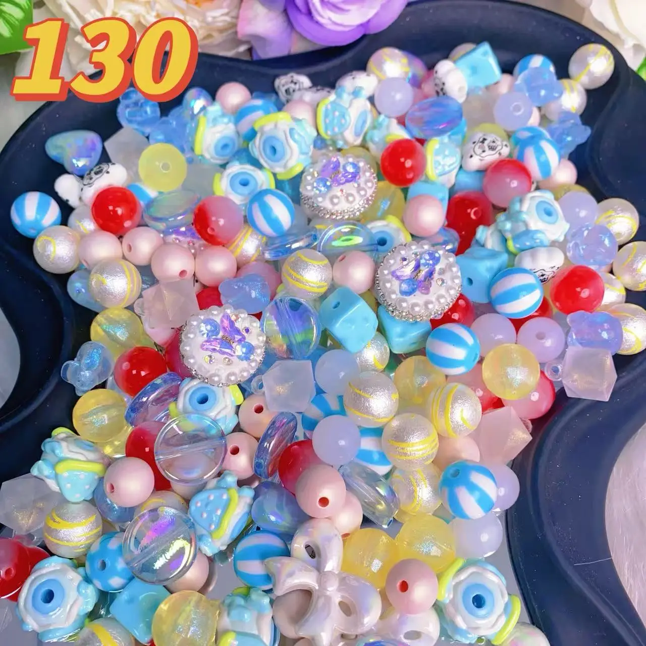 [[Buy 1 Get 1 Sample ] Rainbow-Daily New Arrivals |Acrylic Bead Mix for DIY Craft Beadable Pen Bracelets Phone Charms Necklaces Versatil
