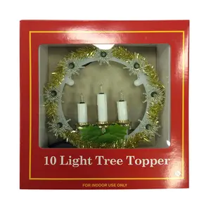 Jeco  10 Lite Tree Topper with Candle, Clear Light