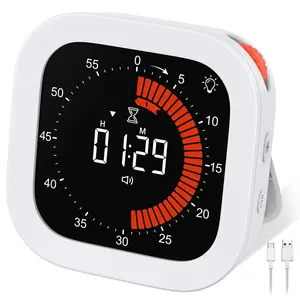 Upgraded Visual Timer Rechargeable Digital Countdown Kitchen Mechanical Cooking Timer Management Tool for Home School Office