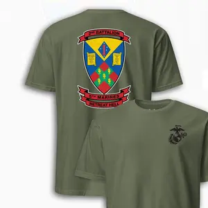 Men's 2nd Battalion 5th Marines Back Print Menswear T-Shirt - Round Neck Short-Sleeve Top, USMC Battalion Pride Graphic Tee, Semper Fi Military Heritage Shirt, Veteran Support Gift, Casual Streetwear Outfit