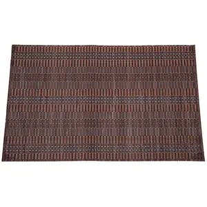 THY COLLECTIBLES Eco-Friendly 18" x 12" Bamboo Table Place Mats Non-Slip Table Decor Mats for Kitchen Dining Room Set of 4 Brown & Silver Floral Pattern Placemat Coasters Woodcoasters Kitchenware