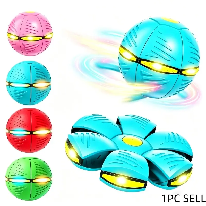 Magic Meta Ball Toy - Bouncing Ball with Lights, Interactive Play, Dual Form Switchable, 6 LED Lights, Fun Gift Idea, Magic Ufo Ball, Bouncy Ball