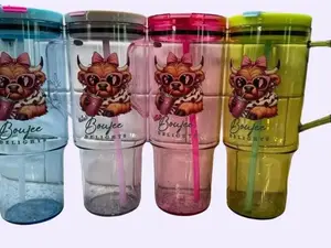 Savvy Sip Boujee Delights 40oz Acrylic Tumbler with Dual-Use Lid & Built-In Straw Portable Drinkware for Daily Hydration Gifting or Reselling