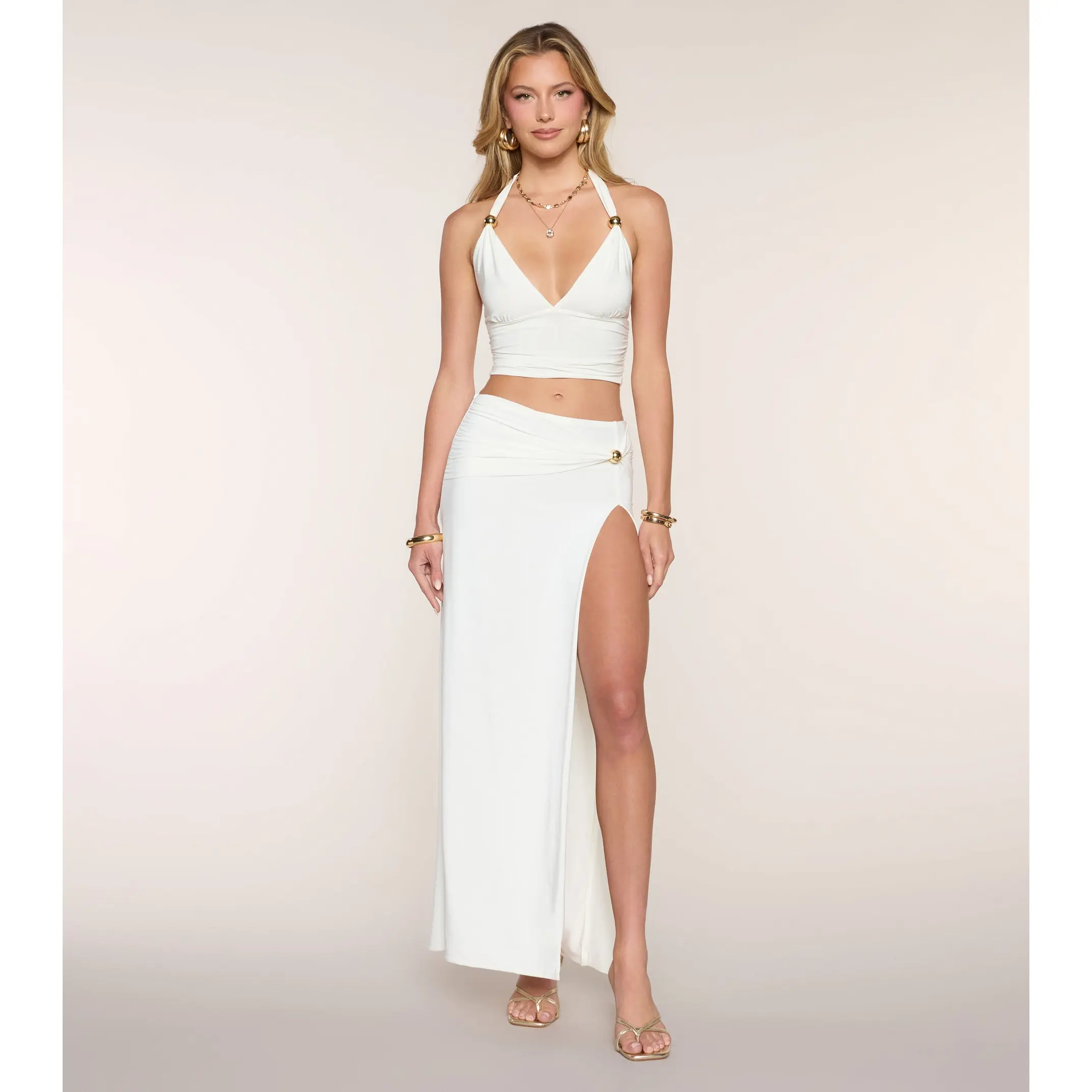 Villa Nights High Slit Maxi Skirt